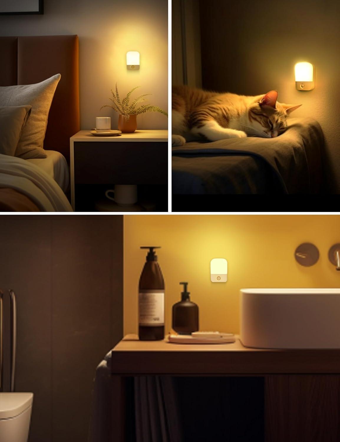 imageLOHAS Rechargeable Battery Night Light Stick On Mini Motion Sensor Night Light 3000k Warm White Dimmable Brightness with 25lm50lm Rechargeable Step Light for Kids Nursery Bedroom Stairs 4pack