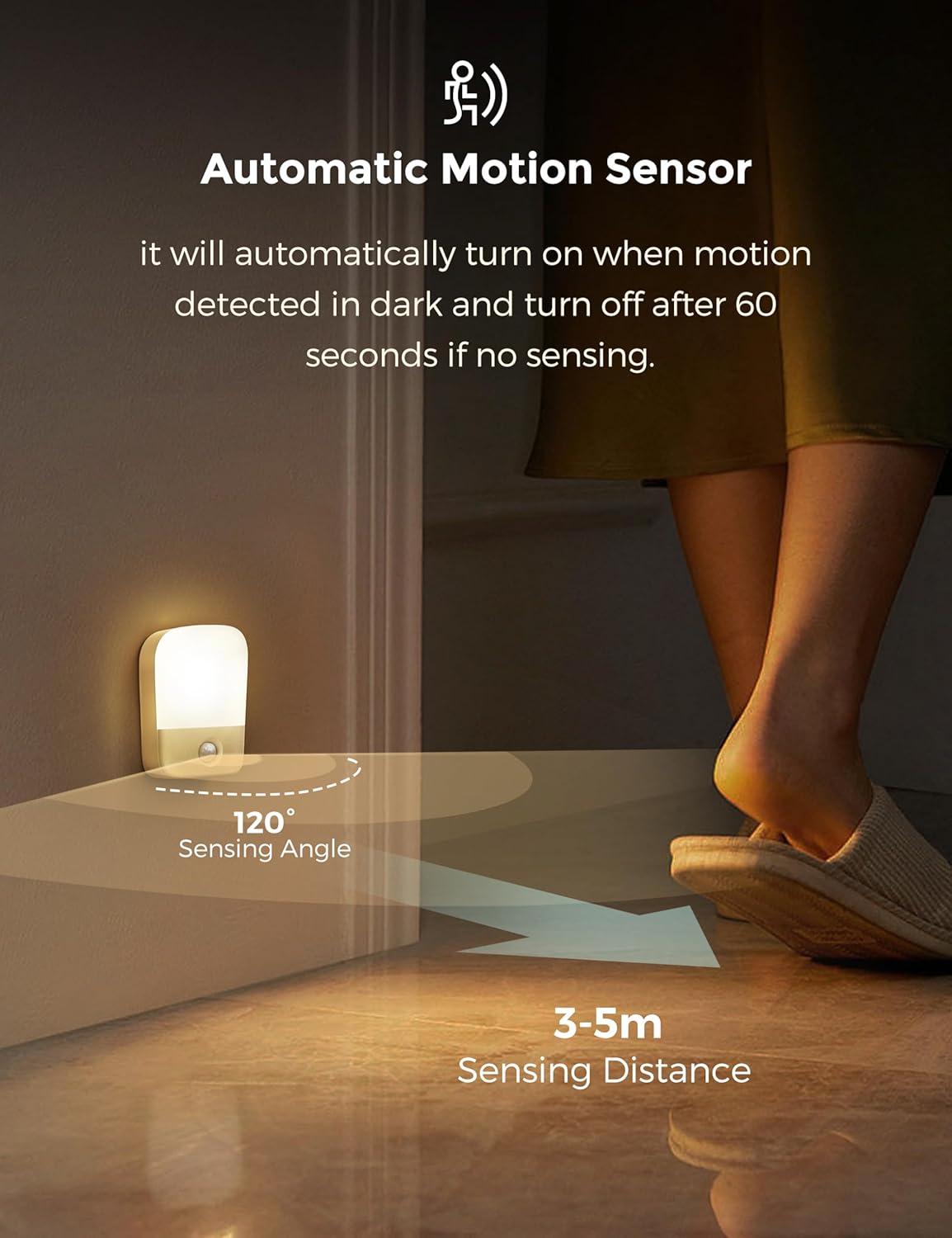imageLOHAS Rechargeable Battery Night Light Stick On Mini Motion Sensor Night Light 3000k Warm White Dimmable Brightness with 25lm50lm Rechargeable Step Light for Kids Nursery Bedroom Stairs 4pack