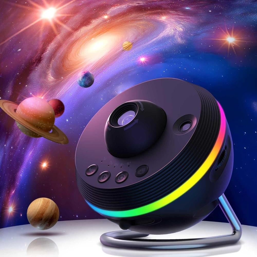 imageL LOHAS LED Galaxy Projector for Bedroom 13 in 1 Star Projector Night Light with Solar System Constellation Moon LED Space Galaxy Lamp with Timer for Kids Adults Bedroom TheaterBlack