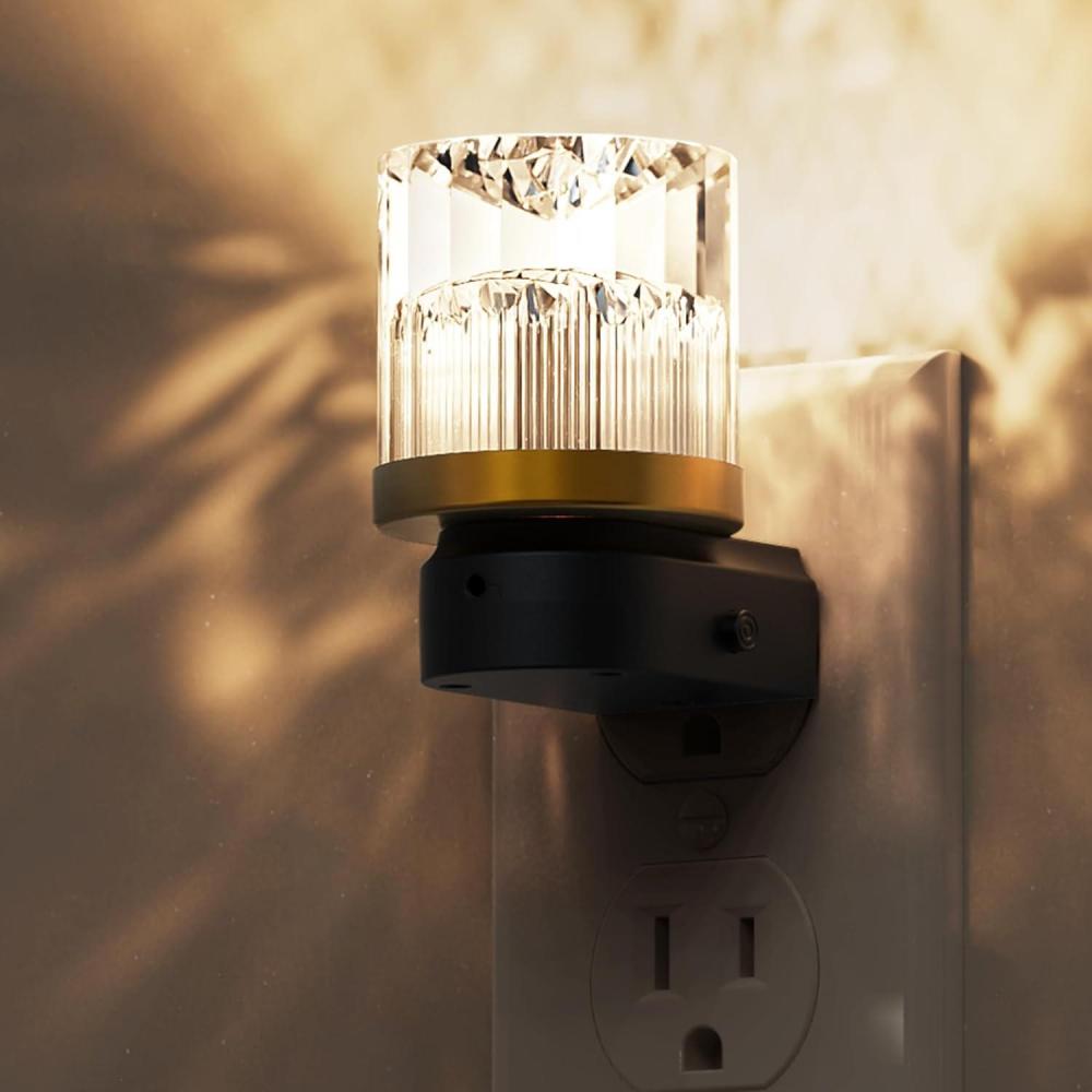 imageL LOHAS LED Night Lights Plug into Wall 3000K4000k5000K Adjustable Color Temperature Bubble Night Light Dusk to Dawn Sensor for Hallway Bathroom RoomsBlack3000Kdiamond