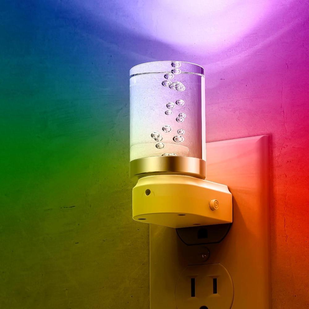 imageL LOHAS LED Night Lights Plug into Wall 3000K4000k5000K Adjustable Color Temperature Bubble Night Light Dusk to Dawn Sensor for Hallway Bathroom RoomsRGBLong BubbleWhite