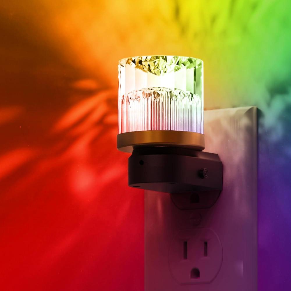 imageL LOHAS LED Night Lights Plug into Wall 3000K4000k5000K Adjustable Color Temperature Bubble Night Light Dusk to Dawn Sensor for Hallway Bathroom RoomsRGBDiamondBlack