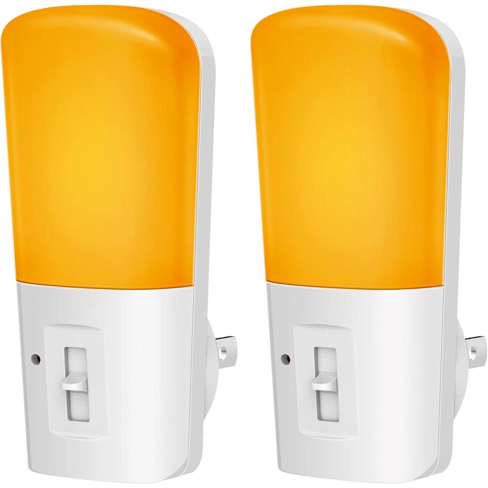 imageLOHAS Amber Night Light Dimmable Plug in Yellow Night Light with Dusk to Dawn Sensor Kids Night Lights for BedroomNursery Hallway StairwayBedroom Bathroom 4Pack