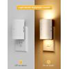 imageLOHAS Amber Night Light LED Night Light Plug into Wall with Light Sensor Diffused Light Energy Efficient Sleep Aid No Blue Light for Nursery Bedroom Hallway Stairs Kids Room 2 PackWhite