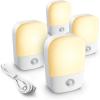 imageLOHAS Rechargeable Battery Night Light Stick On Mini Motion Sensor Night Light 3000k Warm White Dimmable Brightness with 25lm50lm Rechargeable Step Light for Kids Nursery Bedroom Stairs 4pack