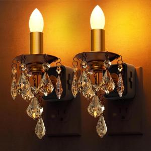 imageL LOHAS LED Candle Night Light Night Lights Plug into Wall LED Candle Night Light with Light Sensor 0100LM Dimmable Nightlight for Dinning Room Living Room Bathroom HallwayCrystal02