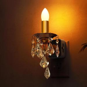 imageL LOHAS LED Candle Night Light Night Lights Plug into Wall LED Candle Night Light with Light Sensor 0100LM Dimmable Nightlight for Dinning Room Living Room Bathroom HallwayCrystal01