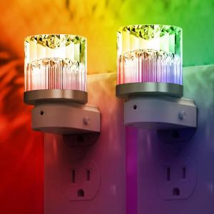imageL LOHAS LED Night Lights Plug into Wall 3000K4000k5000K Adjustable Color Temperature Bubble Night Light Dusk to Dawn Sensor for Hallway Bathroom RoomsRGBDiamondWhite