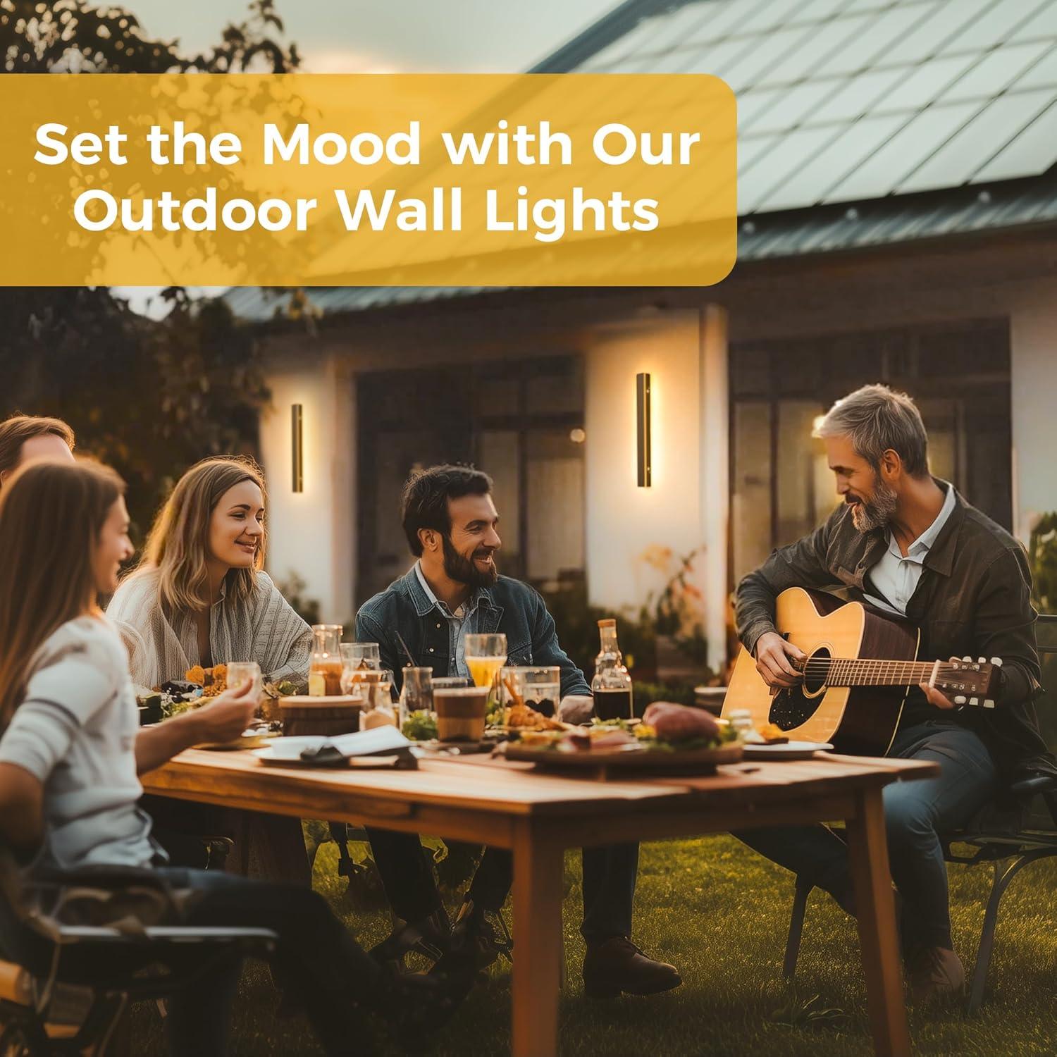 imageL LOHAS LED 2pack Long LED 394inch Modern Outdoor Wall Lights Black Rectangular Outdoor Wall Lights Exterior 3000K Warm White IP65 Waterproof Wall Mount Lighting Fixture for Garage Doorway PorchBlack