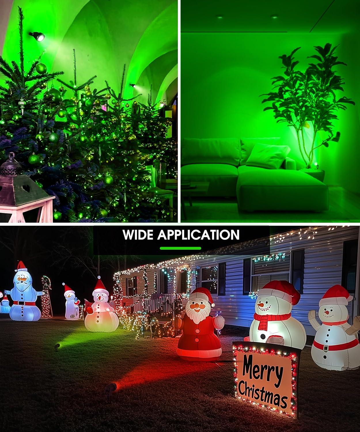 imageLOHAS Landscape Red Green Christmas Spot Lights Outdoor 10W Dusk to Dawn Sensor LED Spotlights for Yard IP66 Waterproof Garden Outside Lights 984ft Cord Red Lawn Decor Lamp4 Pack