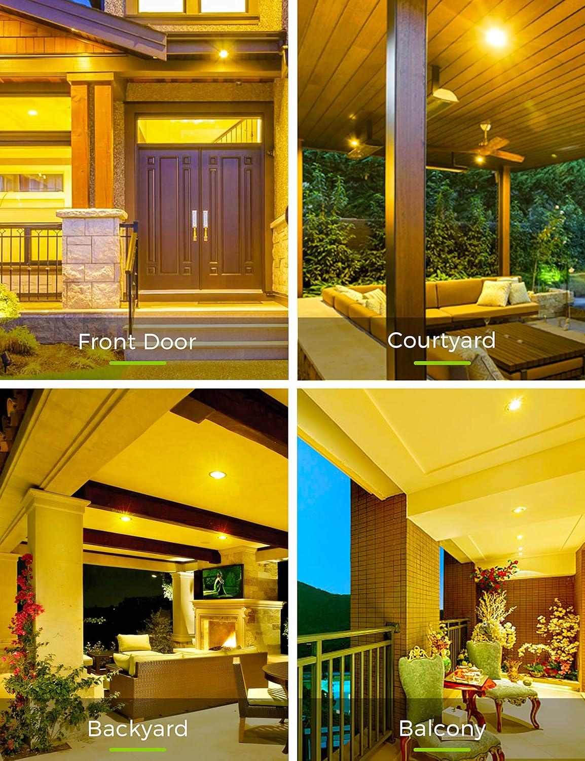 imageLOHAS Yellow Bug Light Bulbs Outdoor 2000K NonAttracting NonDimmable Amber Porch Lights E26 Base for Patio Backyard Party 6 Pack
