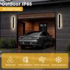 imageL LOHAS LED 2pack Long LED 394inch Modern Outdoor Wall Lights Black Rectangular Outdoor Wall Lights Exterior 3000K Warm White IP65 Waterproof Wall Mount Lighting Fixture for Garage Doorway PorchBlack