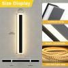 imageL LOHAS LED 354inch Long LED Modern Outdoor Wall Light Black Rectangular Outdoor Wall Lights Exterior 3000K Warm White IP65 Waterproof Wall Mount Lighting Fixture for Garage Doorway Porch PatioBlack