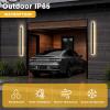 imageL LOHAS LED 354inch Long LED Modern Outdoor Wall Light Black Rectangular Outdoor Wall Lights Exterior 3000K Warm White IP65 Waterproof Wall Mount Lighting Fixture for Garage Doorway Porch PatioBlack