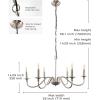 imageL LOHAS LED 6Light Black Farmhouse Chandelier for Dining Room 28quot Vintage Dining Room Light Fixtures Over Table Adjustable Hanging Industrial Candle Chandelier for Bedroom Living Room Entryway E12Nickel