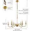 imageL LOHAS LED 6Light Black Farmhouse Chandelier for Dining Room 28quot Vintage Dining Room Light Fixtures Over Table Adjustable Hanging Industrial Candle Chandelier for Bedroom Living Room Entryway E12Gold