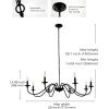 imageL LOHAS LED 6Light Black Farmhouse Chandelier for Dining Room 28quot Vintage Dining Room Light Fixtures Over Table Adjustable Hanging Industrial Candle Chandelier for Bedroom Living Room Entryway E12Black