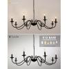 imageL LOHAS LED 6Light Black Farmhouse Chandelier for Dining Room 28quot Vintage Dining Room Light Fixtures Over Table Adjustable Hanging Industrial Candle Chandelier for Bedroom Living Room Entryway E12Black