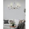 imageL LOHAS LED 6Light Black Farmhouse Chandelier for Dining Room 28quot Vintage Dining Room Light Fixtures Over Table Adjustable Hanging Industrial Candle Chandelier for Bedroom Living Room Entryway E12Nickel