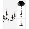 imageL LOHAS LED 6Light Black Farmhouse Chandelier for Dining Room 28quot Vintage Dining Room Light Fixtures Over Table Adjustable Hanging Industrial Candle Chandelier for Bedroom Living Room Entryway E12Black