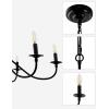 imageL LOHAS LED 6Light Black Farmhouse Chandelier for Dining Room 28quot Vintage Dining Room Light Fixtures Over Table Adjustable Hanging Industrial Candle Chandelier for Bedroom Living Room Entryway E12Black
