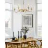 imageL LOHAS LED 6Light Black Farmhouse Chandelier for Dining Room 28quot Vintage Dining Room Light Fixtures Over Table Adjustable Hanging Industrial Candle Chandelier for Bedroom Living Room Entryway E12Gold