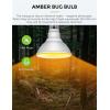 imageLOHAS Yellow Bug Light Bulbs Outdoor LED Flood Light Outside NonDimmable Porch Lights E26 Base for Patio Backyard Party 4 Pack