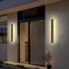 imageL LOHAS LED 2pack Long LED 394inch Modern Outdoor Wall Lights Black Rectangular Outdoor Wall Lights Exterior 3000K Warm White IP65 Waterproof Wall Mount Lighting Fixture for Garage Doorway PorchBlack
