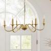 imageL LOHAS LED 6Light Black Farmhouse Chandelier for Dining Room 28quot Vintage Dining Room Light Fixtures Over Table Adjustable Hanging Industrial Candle Chandelier for Bedroom Living Room Entryway E12Gold