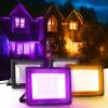 imageLOHAS Orange and Purple Halloween Lights LED Flood Light Outdoor 4 Pack   50W Plug in Flood Light IP66 Waterproof 2200lm Outdoor Flood Lights for Yard Party UL Listed