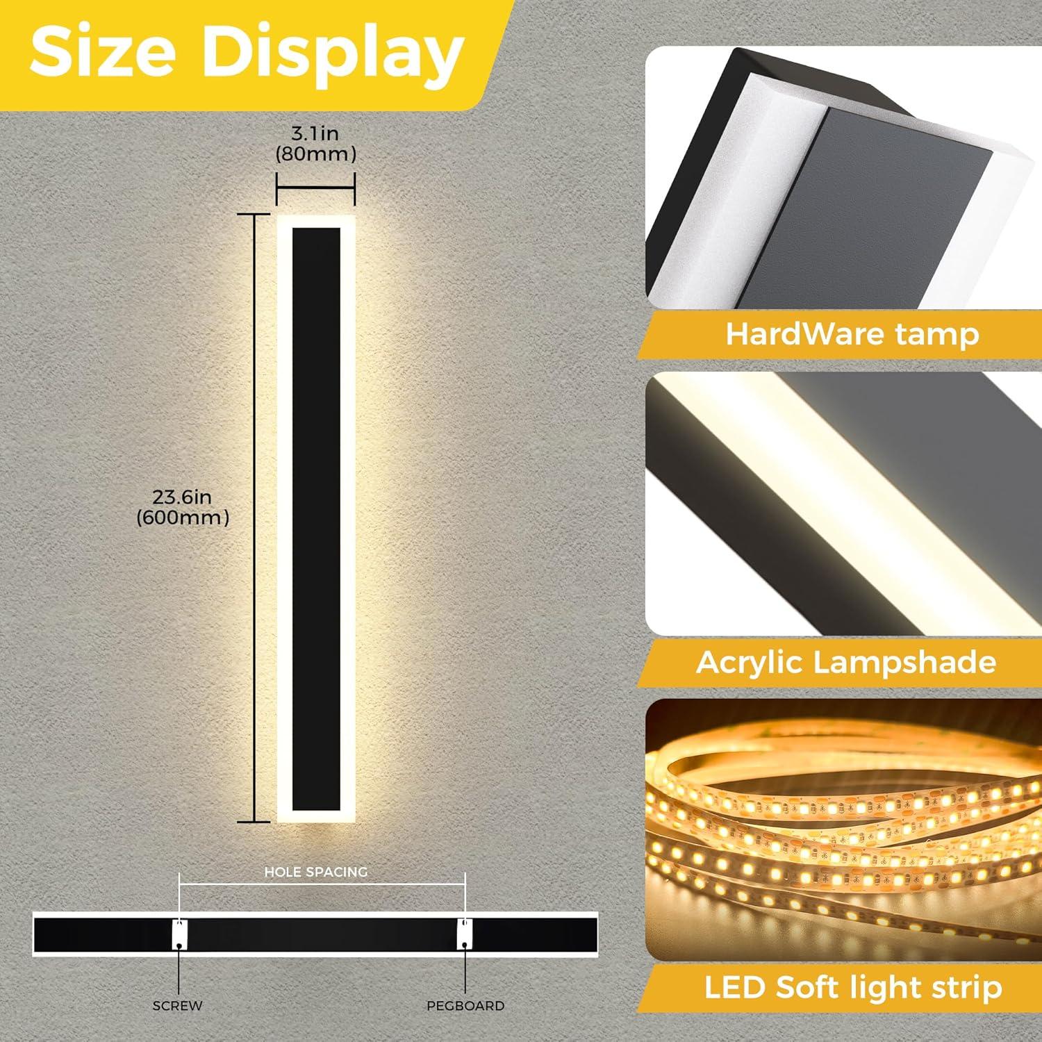 imageL LOHAS LED 236inch LED Outdoor Wall Light 1Pack16 Inch Dusk to Dawn Outdoor Light Fixture 2Pack