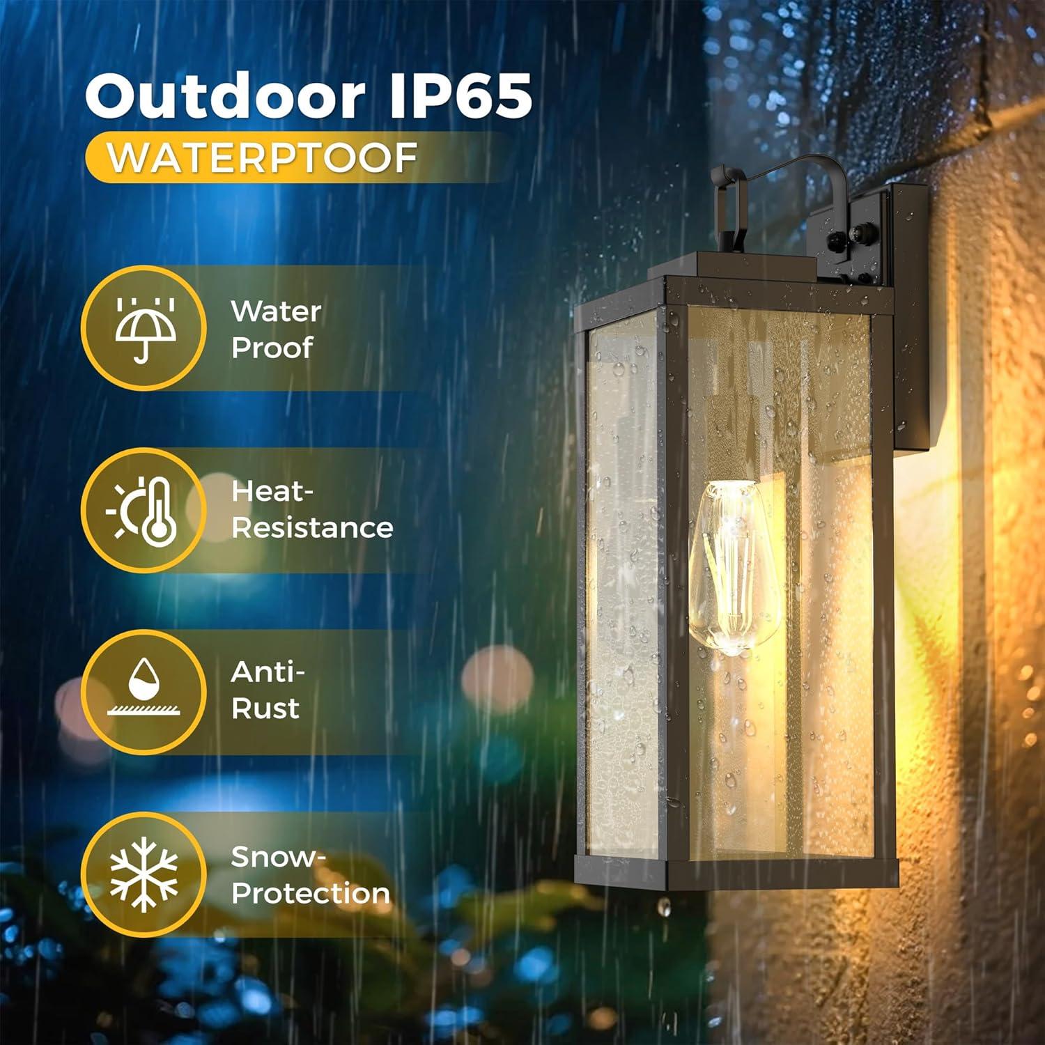 imageL LOHAS LED Large Size Dusk to Dawn Outdoor Light Fixture 3 Light Bathroom Vanity Light