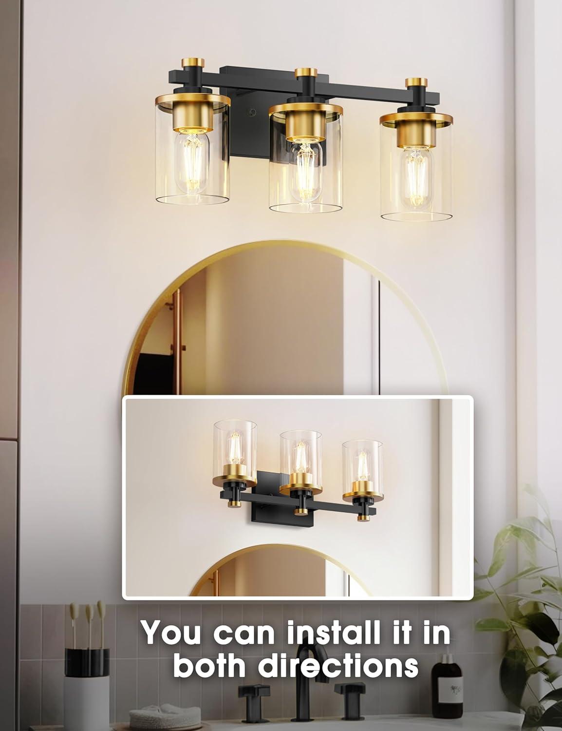 imageL LOHAS LED Large Size Dusk to Dawn Outdoor Light Fixture 3 Light Bathroom Vanity Light