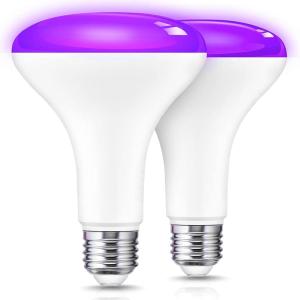 imageL LOHAS LED Halloween Purple Flood Light Bulbs LED BR30 Flood Light Indoor 65W Equivalent 11W Halloween Colored Indoor Porch Light E26 NonDimmable for Party Holiday Decoration New Year 2 PackPurple