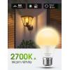 imageL LOHAS LED Red Light Bulbs Outdoor Dusk to Dawn Sensor A19 Porch Lights 40W Equivalent 6W Colored Bulb AutoOnOff E26 Base for Christmas Party Wedding Patio Backyard  4 PackWarm White