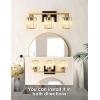 imageL LOHAS LED Crystal Bathroom Light Fixtures3Light Bathroom Lighting Fixtures Over Mirror with Polished Gold FinishModern Vanity Lights for Bathroom Hallway Bedroom