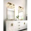 imageL LOHAS LED Crystal Bathroom Light Fixtures3Light Bathroom Lighting Fixtures Over Mirror with Polished Gold FinishModern Vanity Lights for Bathroom Hallway Bedroom