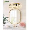 imageL LOHAS LED Crystal Bathroom Light Fixtures3Light Bathroom Lighting Fixtures Over Mirror with Polished Gold FinishModern Vanity Lights for Bathroom Hallway Bedroom