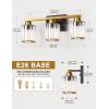 imageL LOHAS LED Crystal Bathroom Light Fixtures3Light Bathroom Lighting Fixtures Over Mirror with Polished Gold FinishModern Vanity Lights for Bathroom Hallway Bedroom