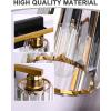 imageL LOHAS LED Crystal Bathroom Light Fixtures3Light Bathroom Lighting Fixtures Over Mirror with Polished Gold FinishModern Vanity Lights for Bathroom Hallway Bedroom