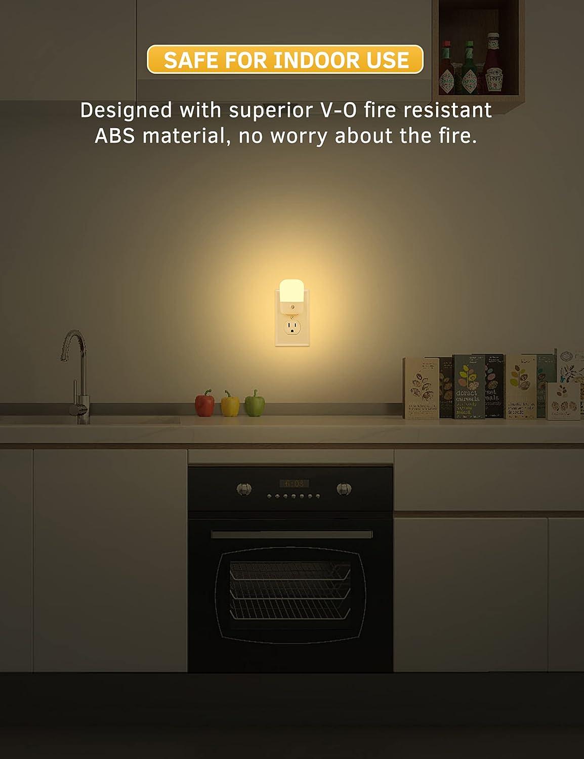 imageL LOHAS LED Night Lights Plug into Wall 2 Pack Plug in Night Light with Dusk to Dawn Sensor Brightness Adjustable 3060LM Soft Warm White Nightlights for Kids Hallway Bedroom Kitchen