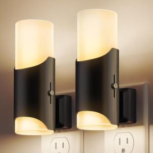 imageL LOHAS LED Night Light Night Lights Plug into Wall 0100LM Dimmable Night Lights Dusk to Dawn Sensor Soft White 3000K 1W LED Nightlight for Hallway Decor Bathroom Stairs Bedroom 2 Pack2