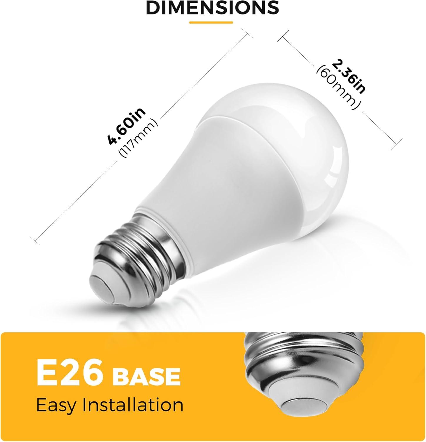 imageL LOHAS LED Light Bulbs Sleep Aid Amber Light Bulb A19 9W60 Watt Equivalent Blue Light Blocking E26 Dimmable Light Bulbs 3 Color Temperature 1800K3000K5000K 2 Pack3cct  Remote Control