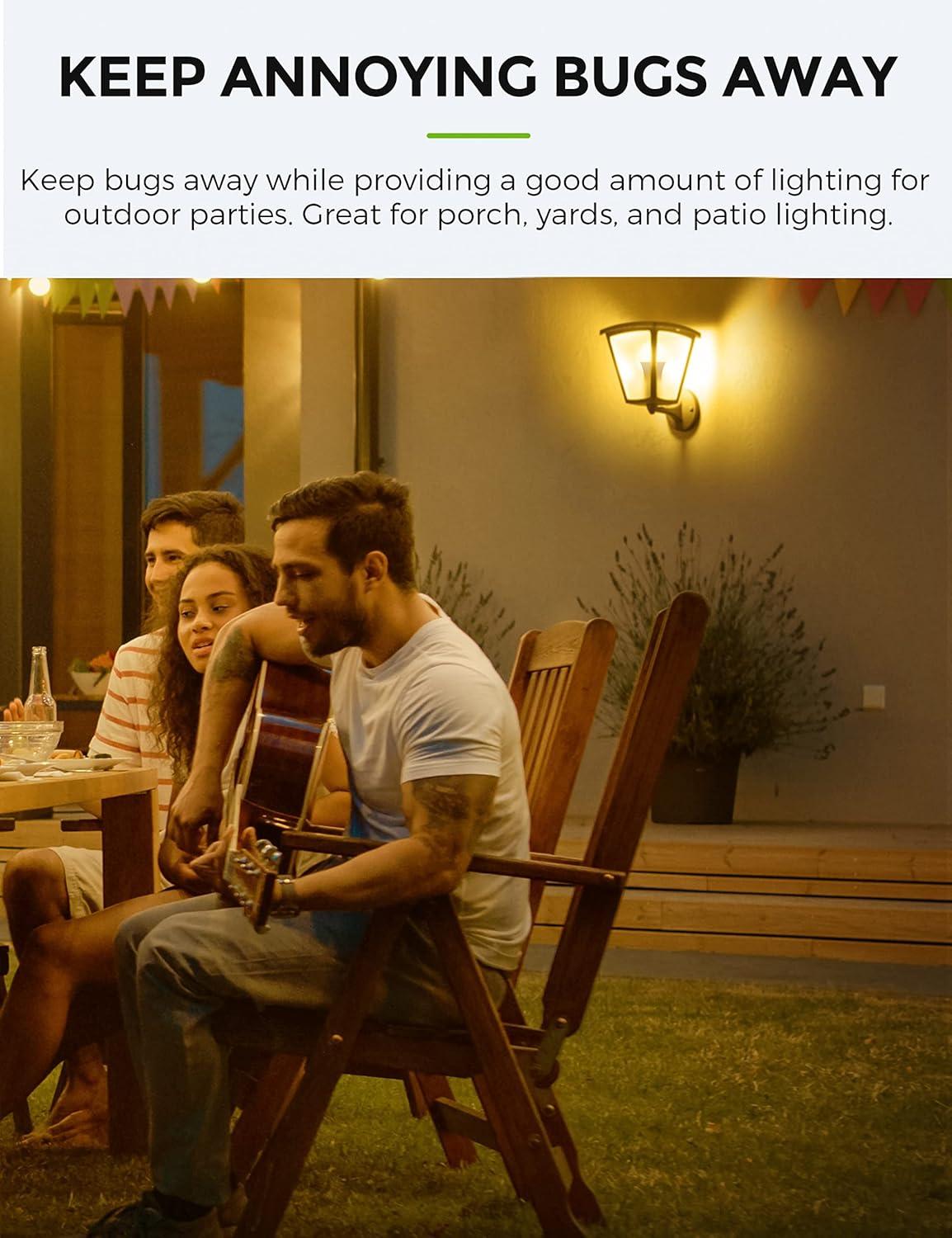 imageL LOHAS LED Light Bulbs Sleep Aid Amber Light Bulb A19 9W60 Watt Equivalent Blue Light Blocking E26 Dimmable Light Bulbs 3 Color Temperature 1800K3000K5000K 2 PackYellow