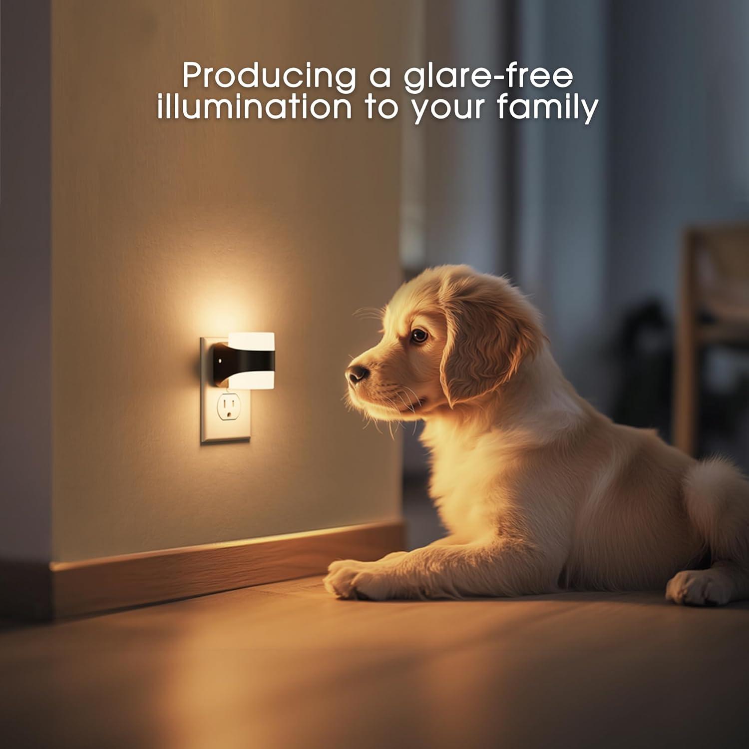 imageL LOHAS LED Night Lights Plug into Wall Dimmable Night Light with Auto OnOff Sensor 3000K Warm White 0100LM Adjustable Brightness Ideal for Bathroom Night Light 2 PackShortMultiColor