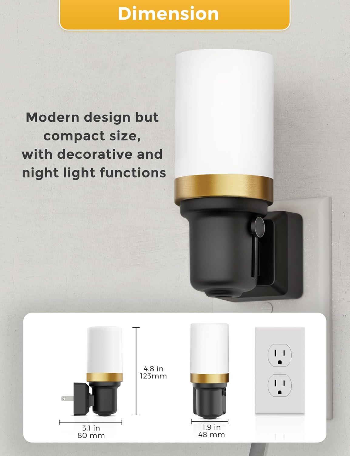 imageL LOHAS LED Night Lights Plug into Wall Dimmable Night Light with Auto OnOff Sensor 3000K Warm White 0100LM Adjustable Brightness Ideal for Bathroom Night Light 2 PackLong3000K