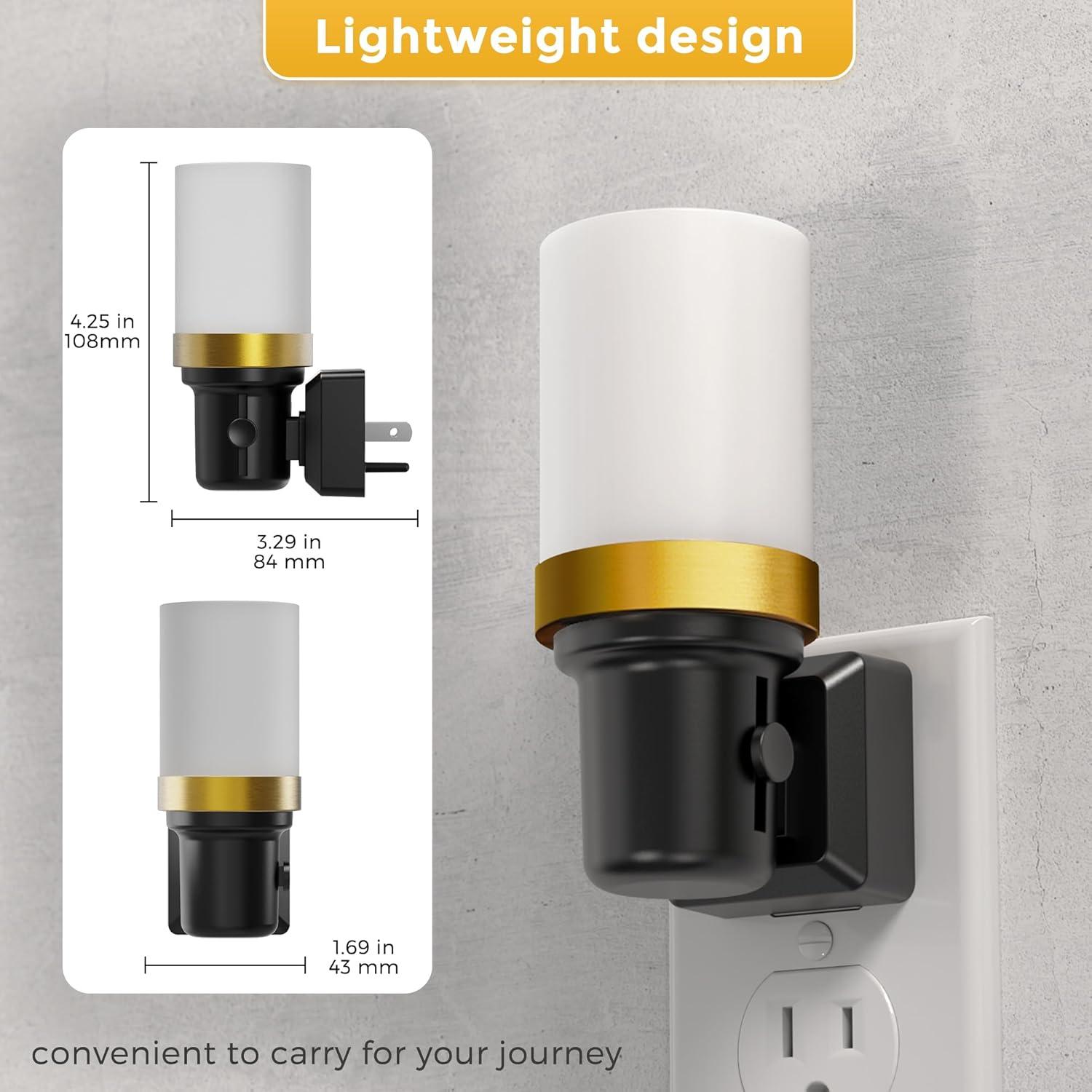 imageL LOHAS LED Night Lights Plug into Wall Dimmable Night Light with Auto OnOff Sensor 3000K Warm White 0100LM Adjustable Brightness Ideal for Bathroom Night Light 2 PackLongMultiColor