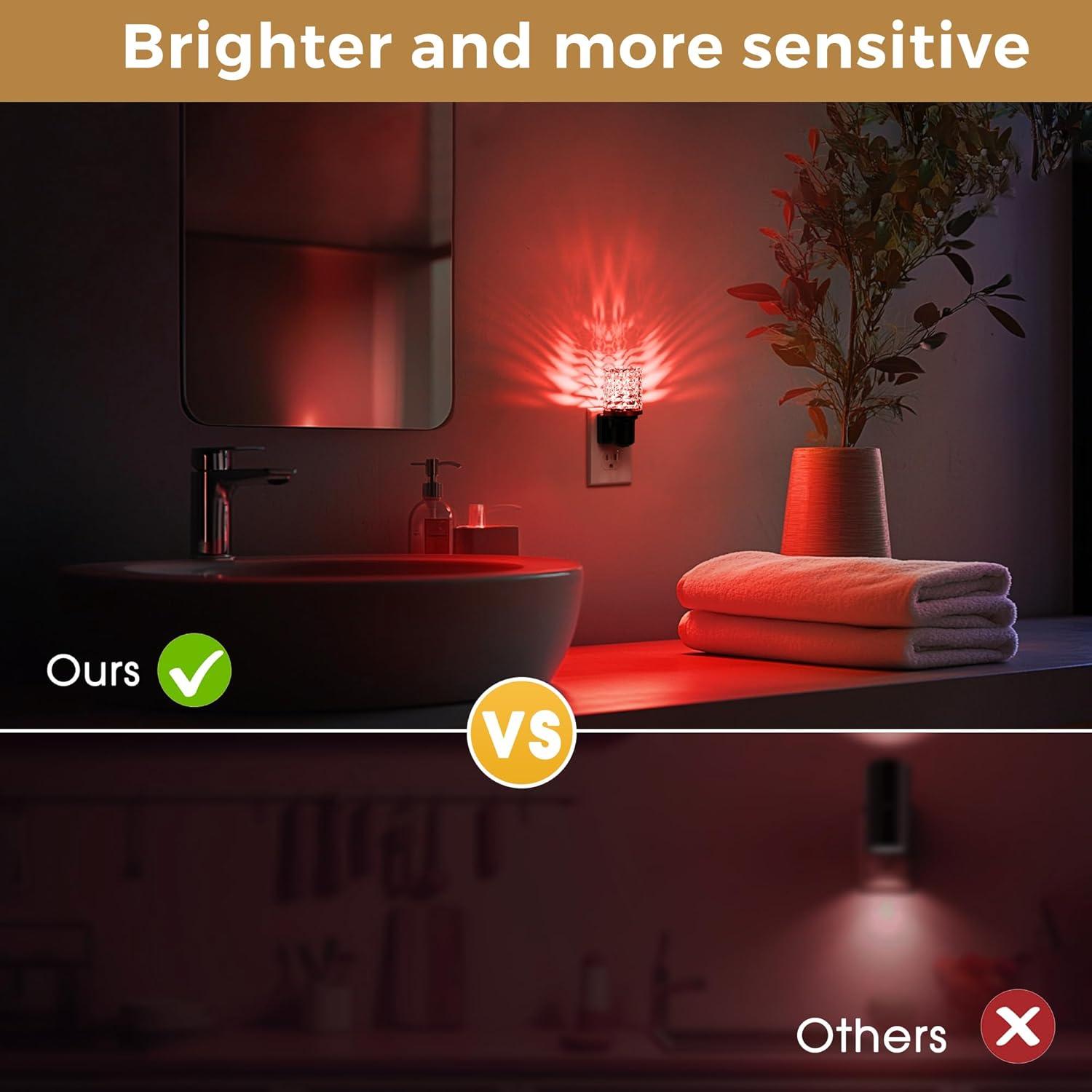 imageL LOHAS LED Night Lights Plug into Wall Remote Control Dimmable Night Light with Dusk to Dawn Sensor Color Changing Night Lights 2 PackCrystal MultiColor