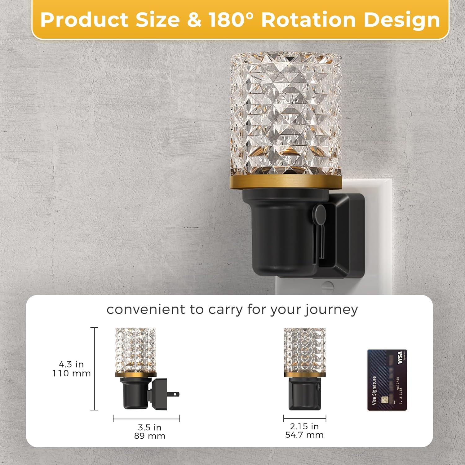 imageL LOHAS LED Night Lights Plug into Wall Remote Control Dimmable Night Light with Dusk to Dawn Sensor Color Changing Night Lights 2 PackCrystal MultiColor