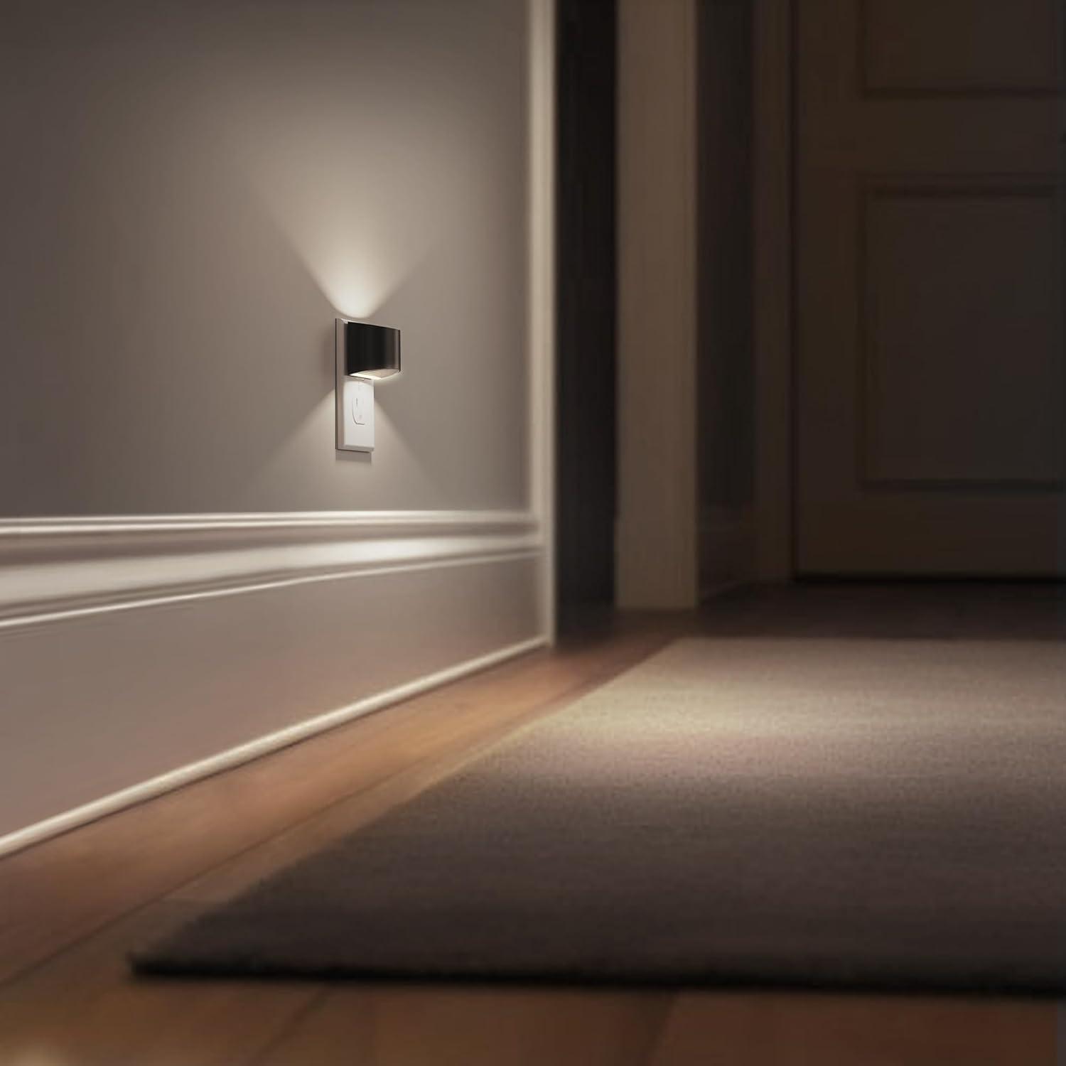 imageL LOHAS LED Night Lights Plug into Wall with 3CCT Adjustable 1600K3000K5000K 1W Nightlight Plug in Wall Built in Dusk to Dawn Sensor 2 PackBlack3CCT